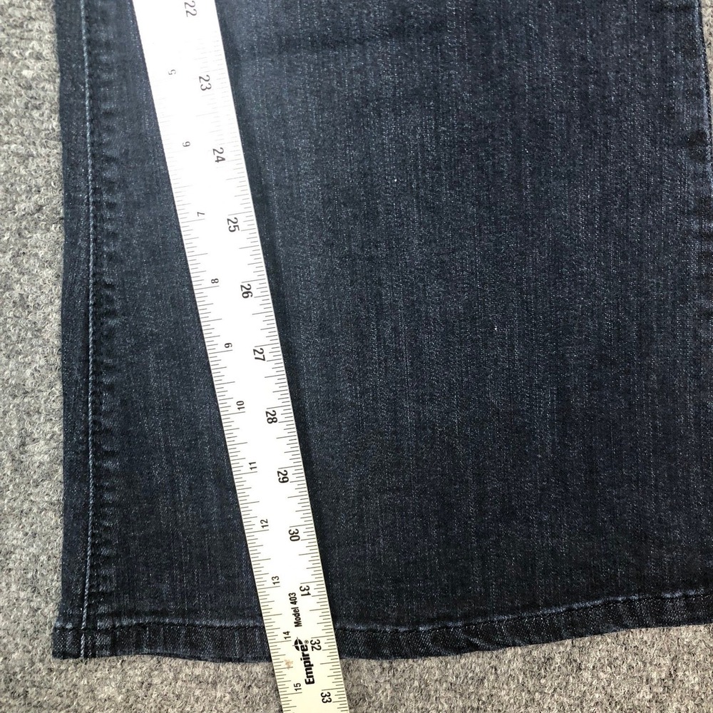 1822 Denim Flare Jeans Dark Wash Whiskered Wide Leg Womens Size 12/31 32x32 - Picture 6 of 13